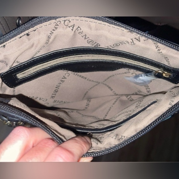 Cafe Noir Faux Leather Y2K Retro Pleated Crossbody/Clutch Handbag *Minor Flaws* - Picture 5 of 11